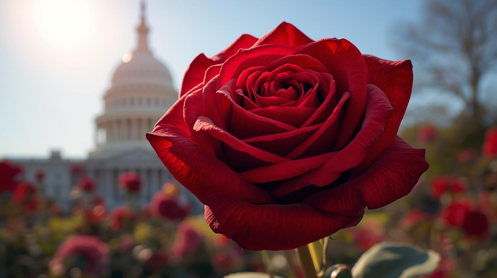 نماد گل آمریکا - گل رز