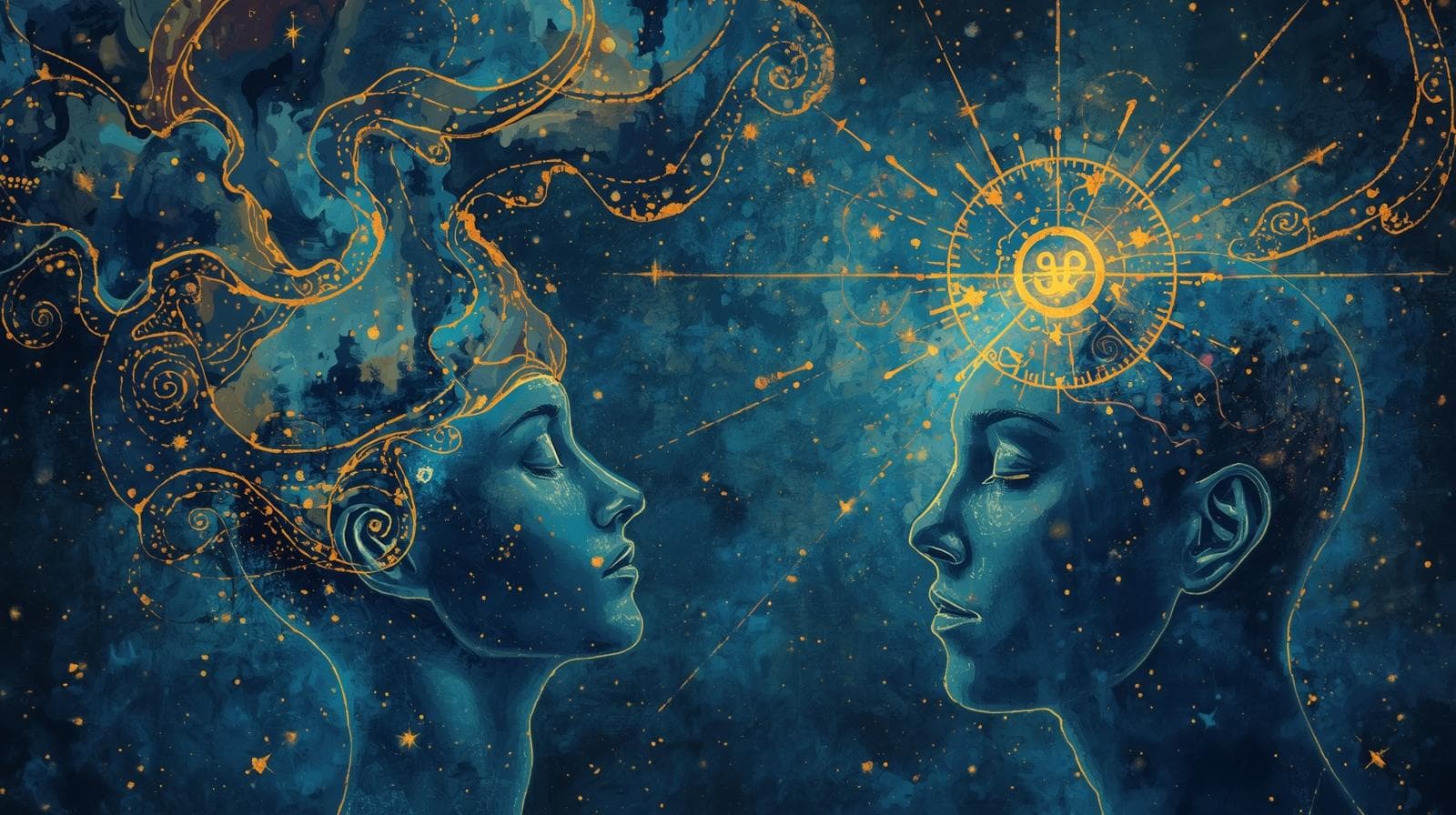 فردی در حال مراقبه با هالهای نورانی در اطراف سر، نماد شهود و آگاهی