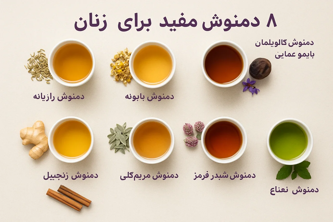 ۸ دمنوش برای زنان